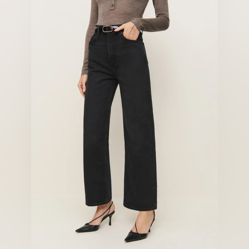 Reformation Wilder High Rise Wide Leg Cropped Jeans